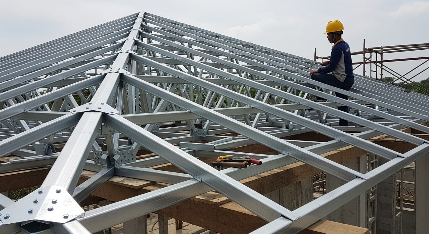 rangka bumbung keluli ringan