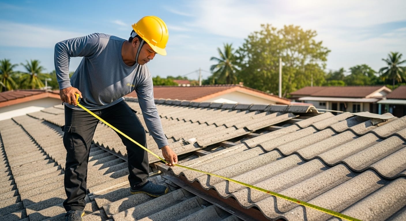 saiz bumbung asbestos