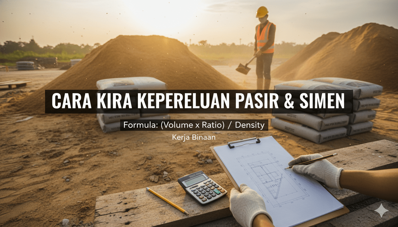 cara kira keperluan pasir dan simen