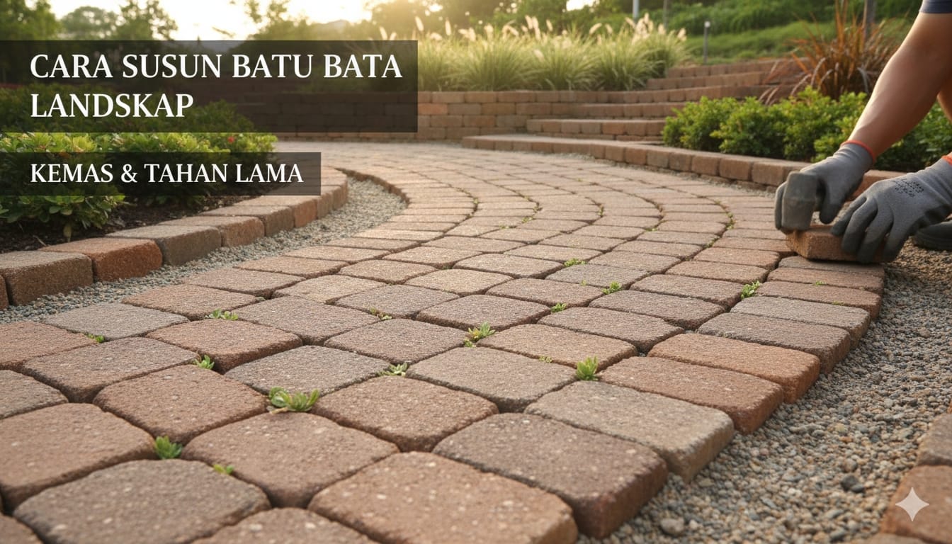 cara susun batu bata untuk landskap