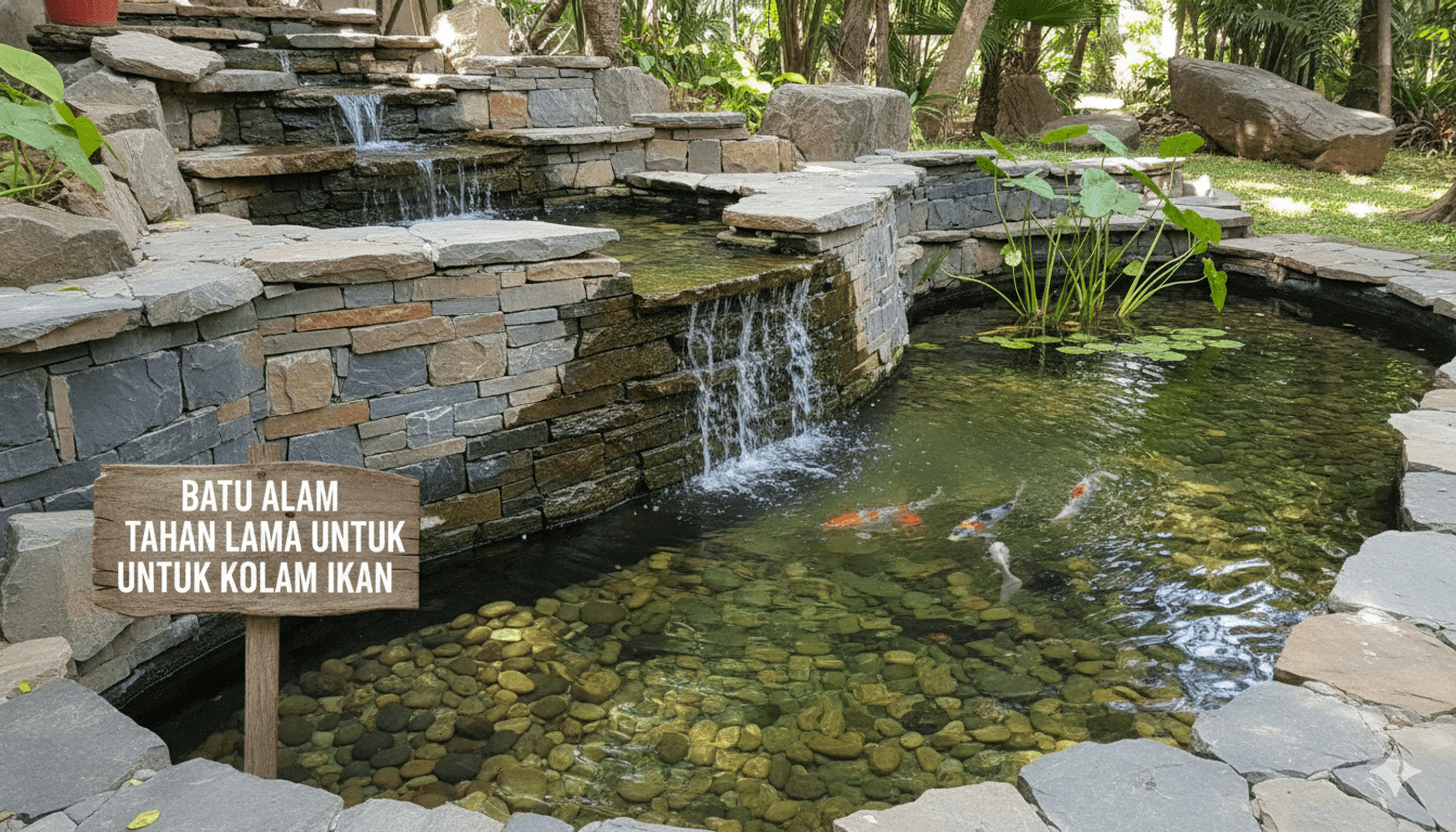 jenis batu alam untuk kolam ikan