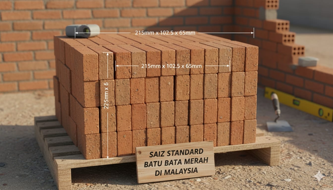 saiz standard batu bata merah