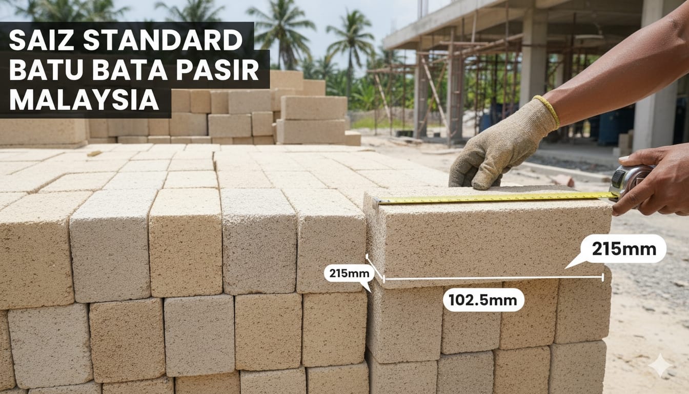 saiz standard batu bata pasir
