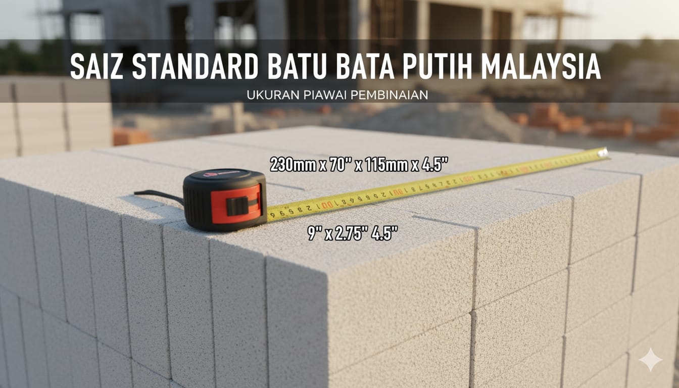 saiz standard batu bata putih