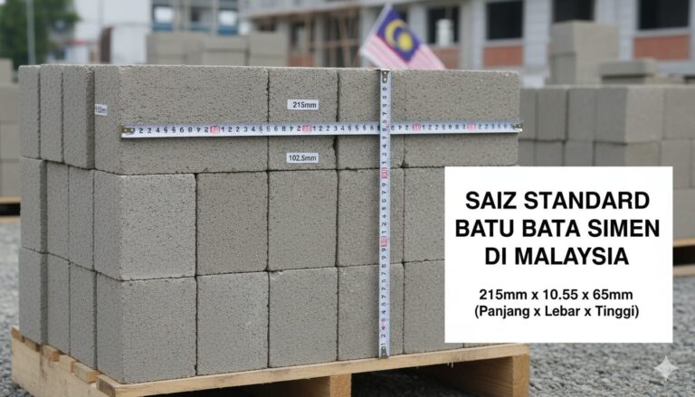 saiz standard batu bata simen