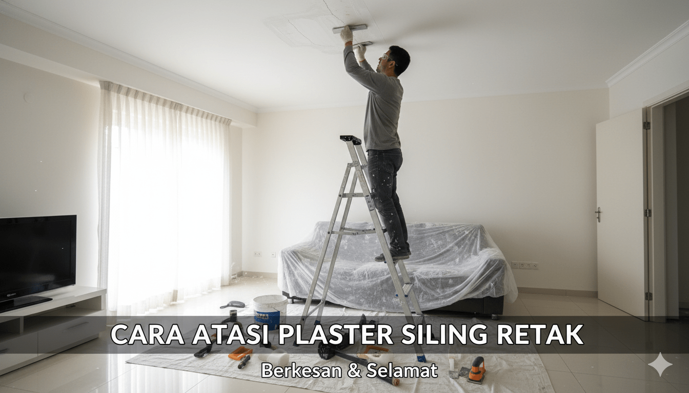 cara atasi plaster siling retak
