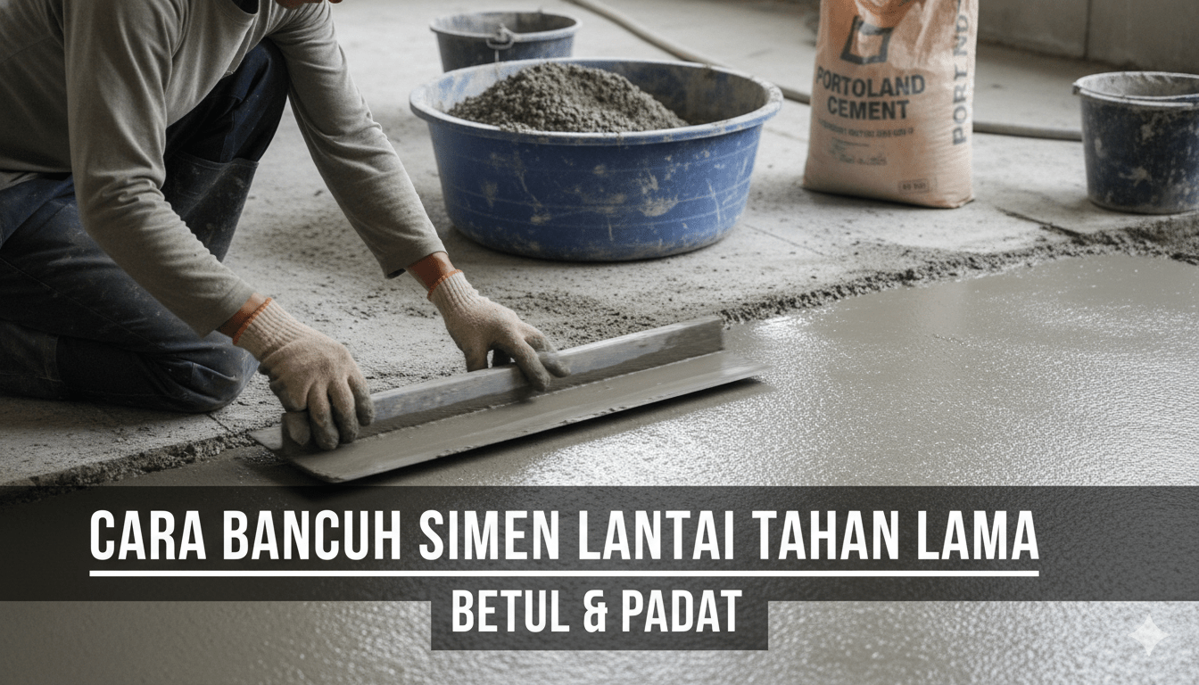 cara bancuh simen lantai