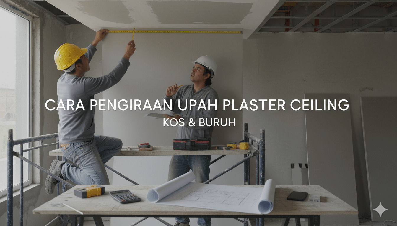 cara pengiraan upah plaster ceiling