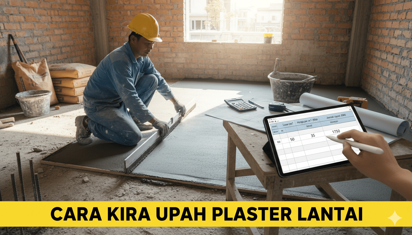 cara pengiraan upah plaster lantai