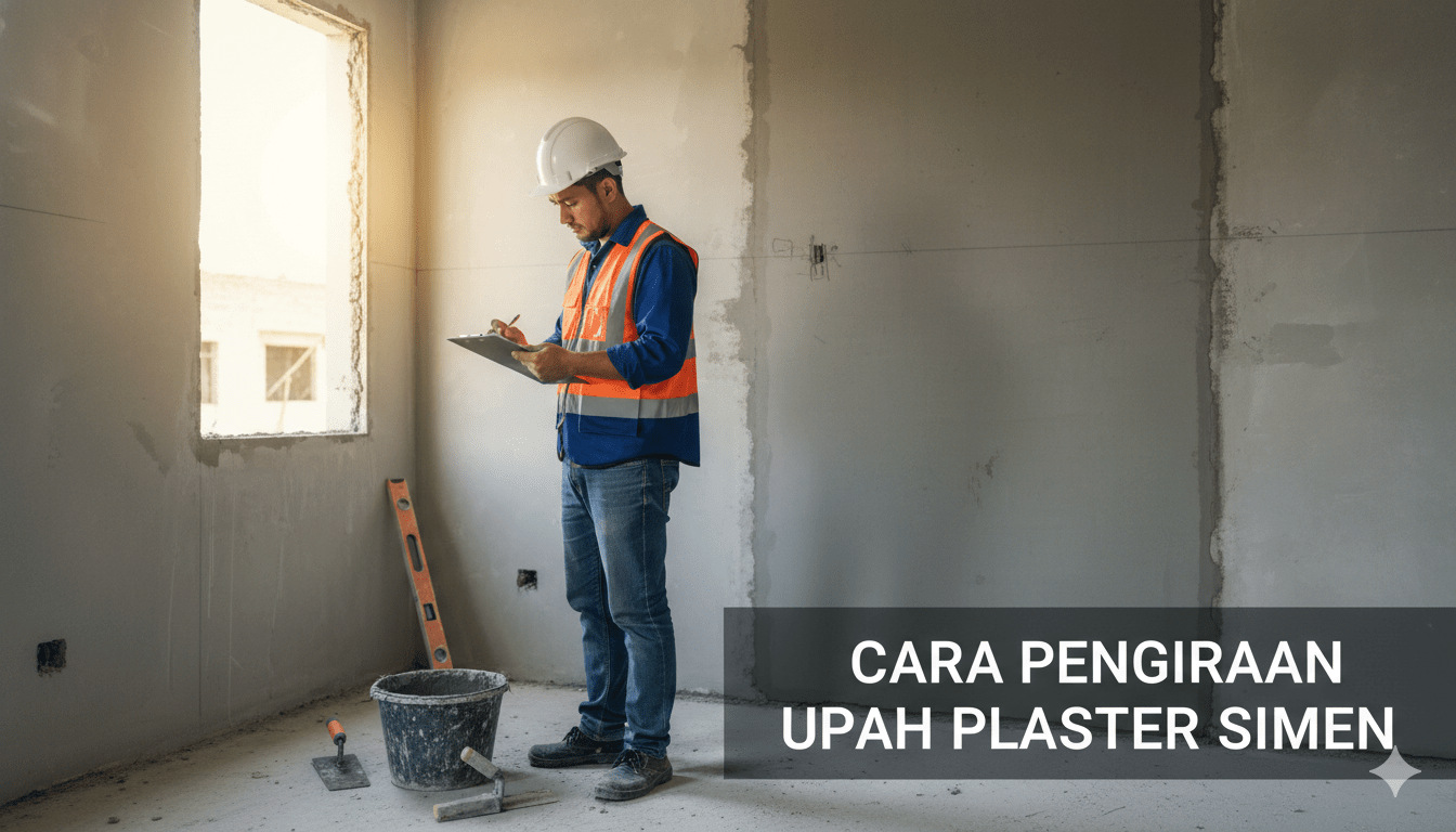 cara pengiraan upah plaster simen