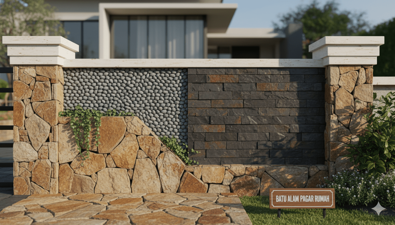 jenis batu alam untuk pagar rumah