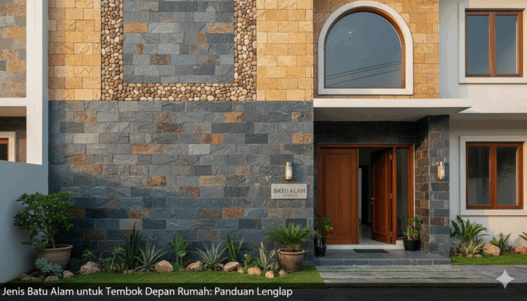 jenis desain dinding dari batu alam