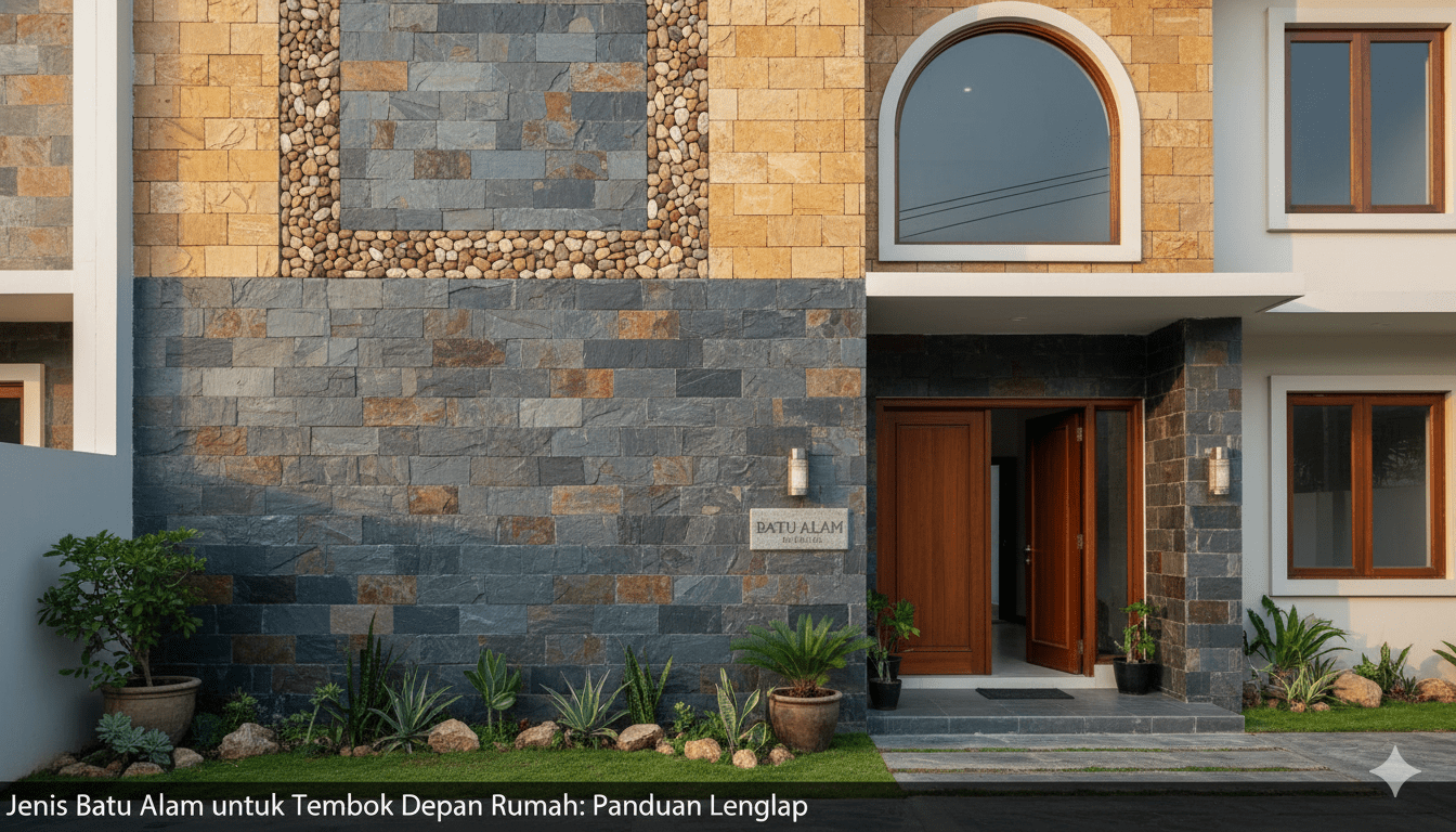 jenis desain dinding dari batu alam