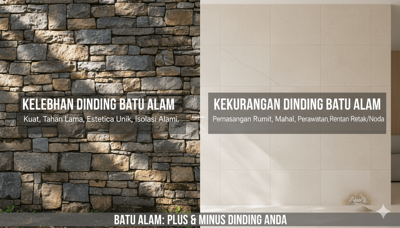 kelebihan dan kekurangan dinding dari batu alam