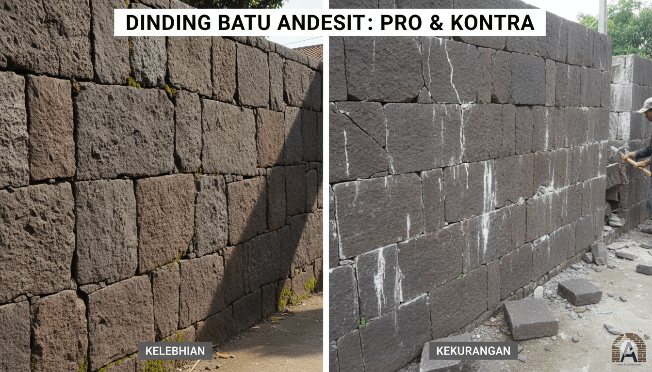 kelebihan dan kekurangan dinding dari batu andesit