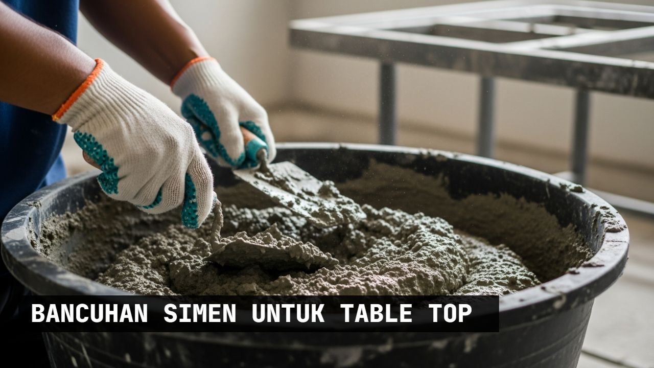 bancuhan simen untuk table top
