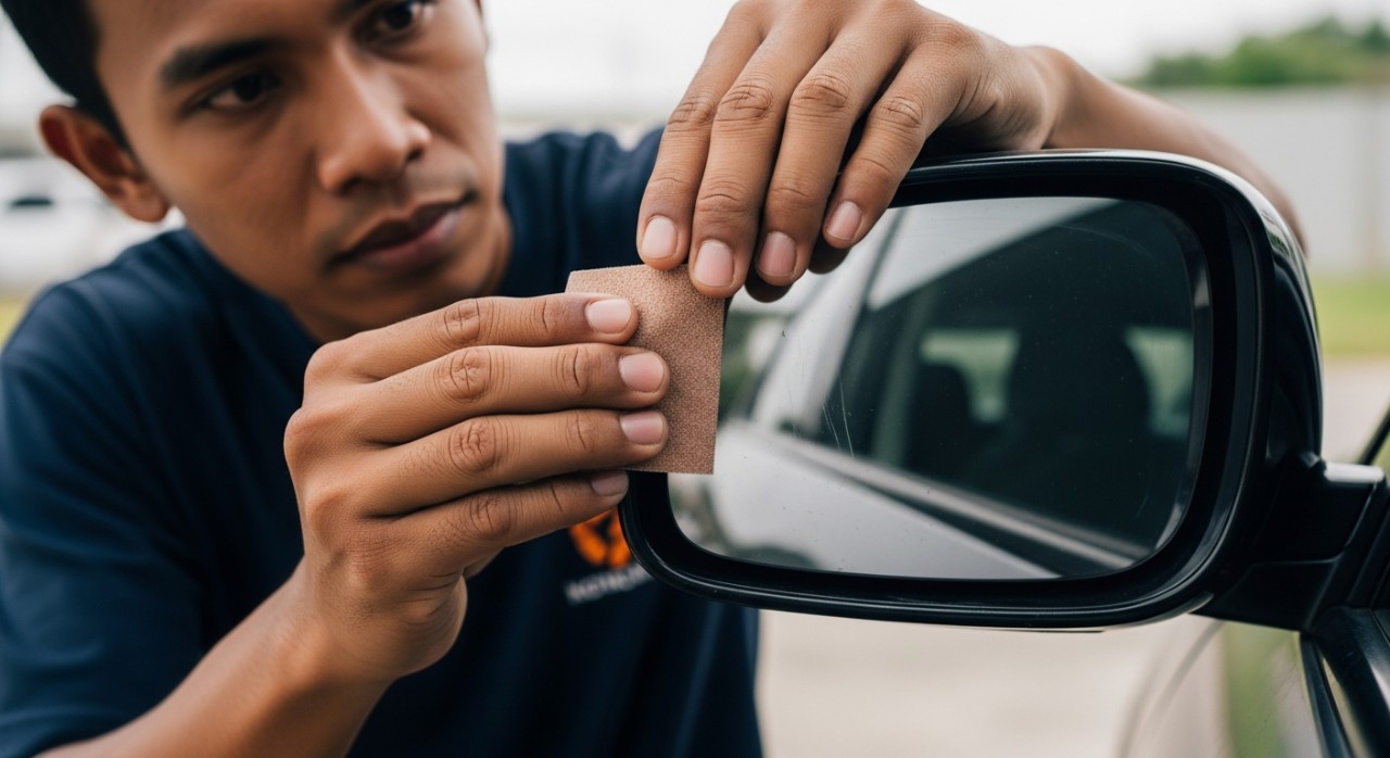 kertas pasir untuk cermin kereta