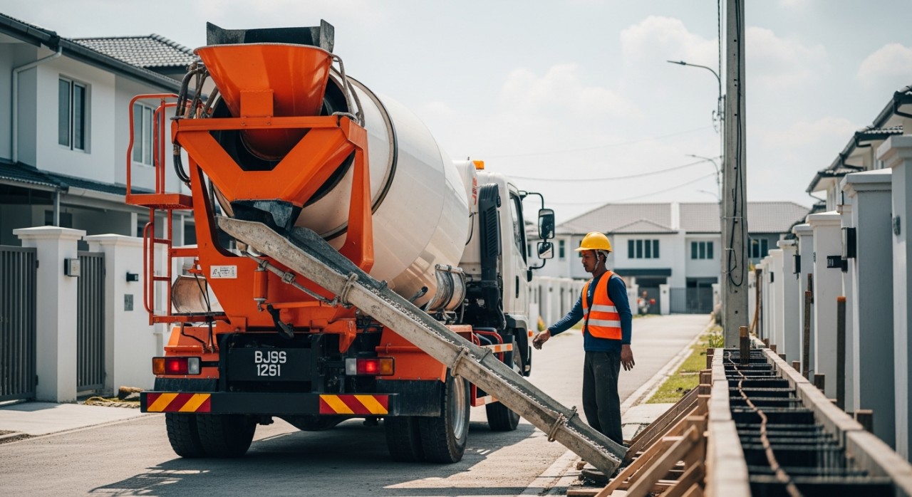 saiz lori konkrit 3 meter padu