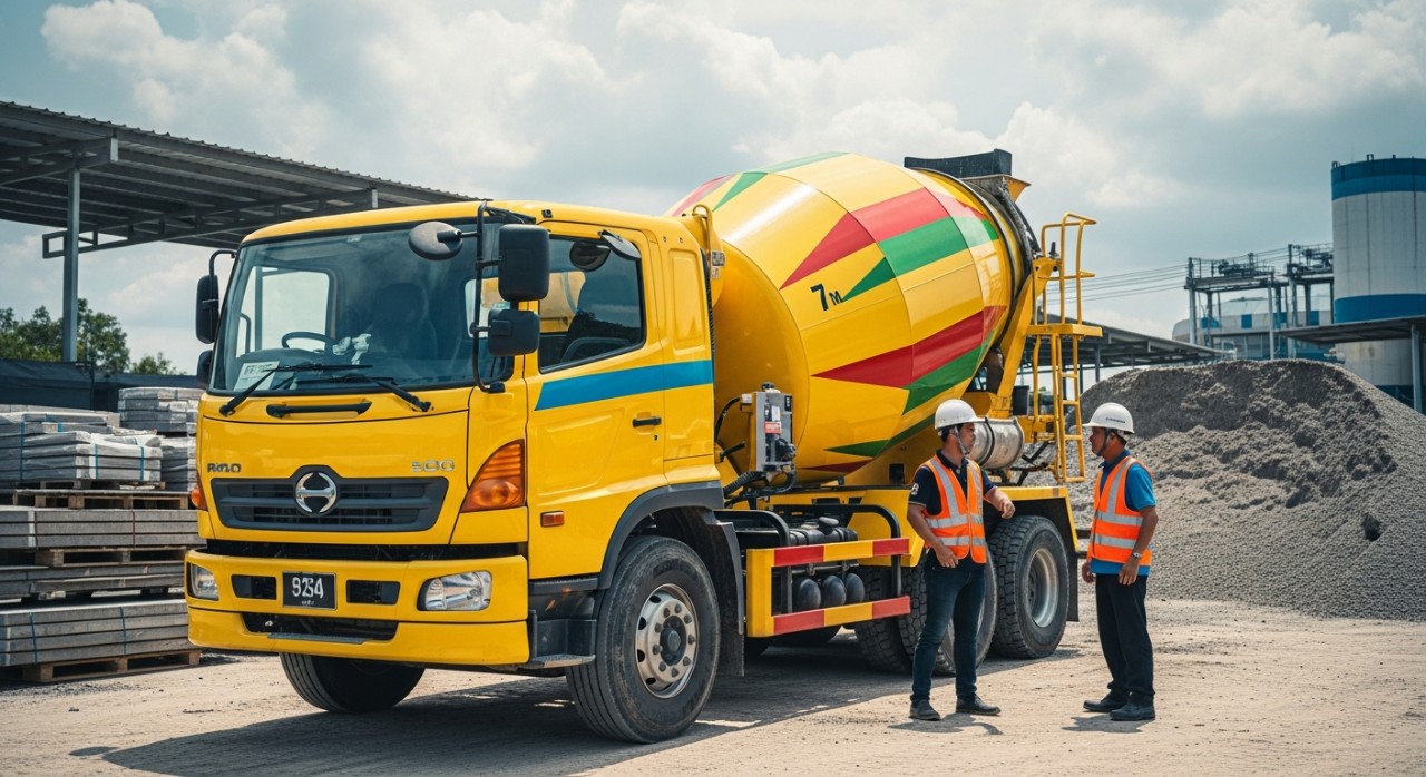 saiz lori konkrit 7 meter padu