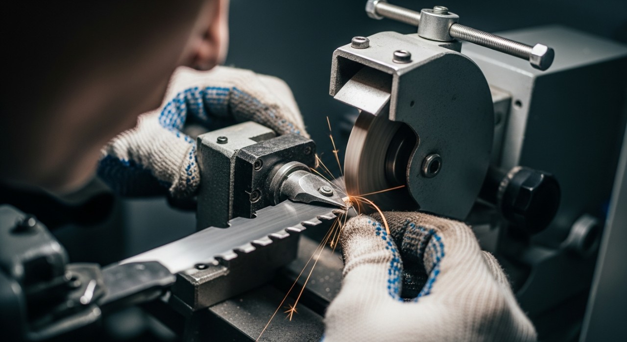 cara asah mata gergaji tct