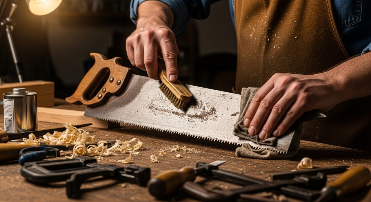 cara bersihkan gergaji sebelum simpan