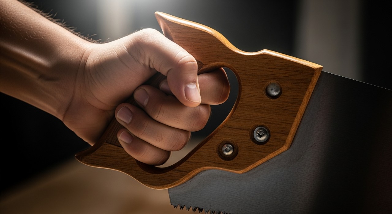 cara cengkam gergaji tangan