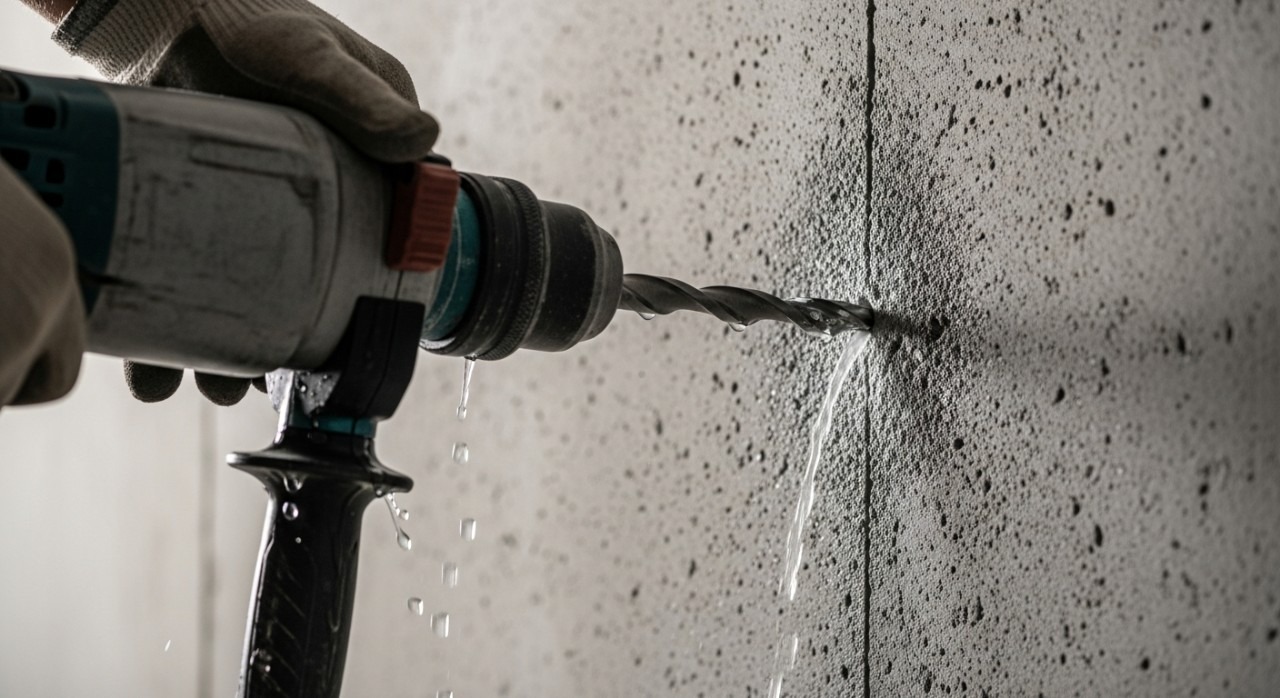 cara gerudi konkrit tanpa retak