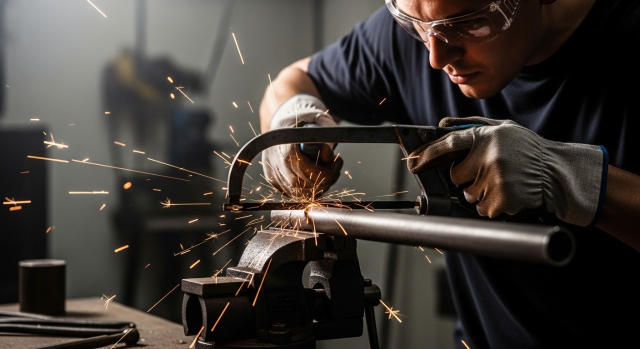 cara guna gergaji besi dengan betul