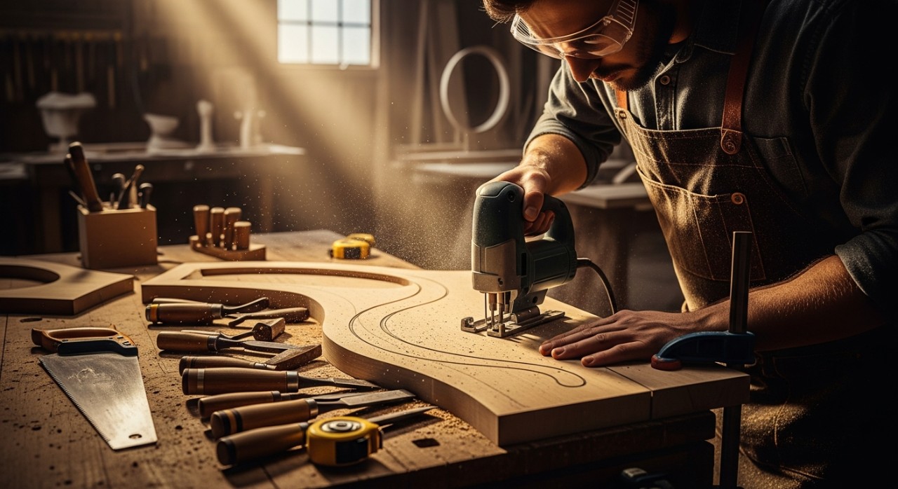 cara guna gergaji jig untuk lengkung