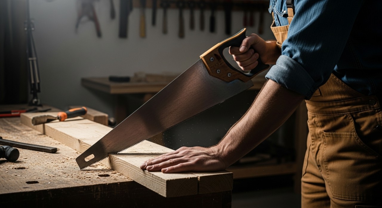 cara mula memotong dengan gergaji