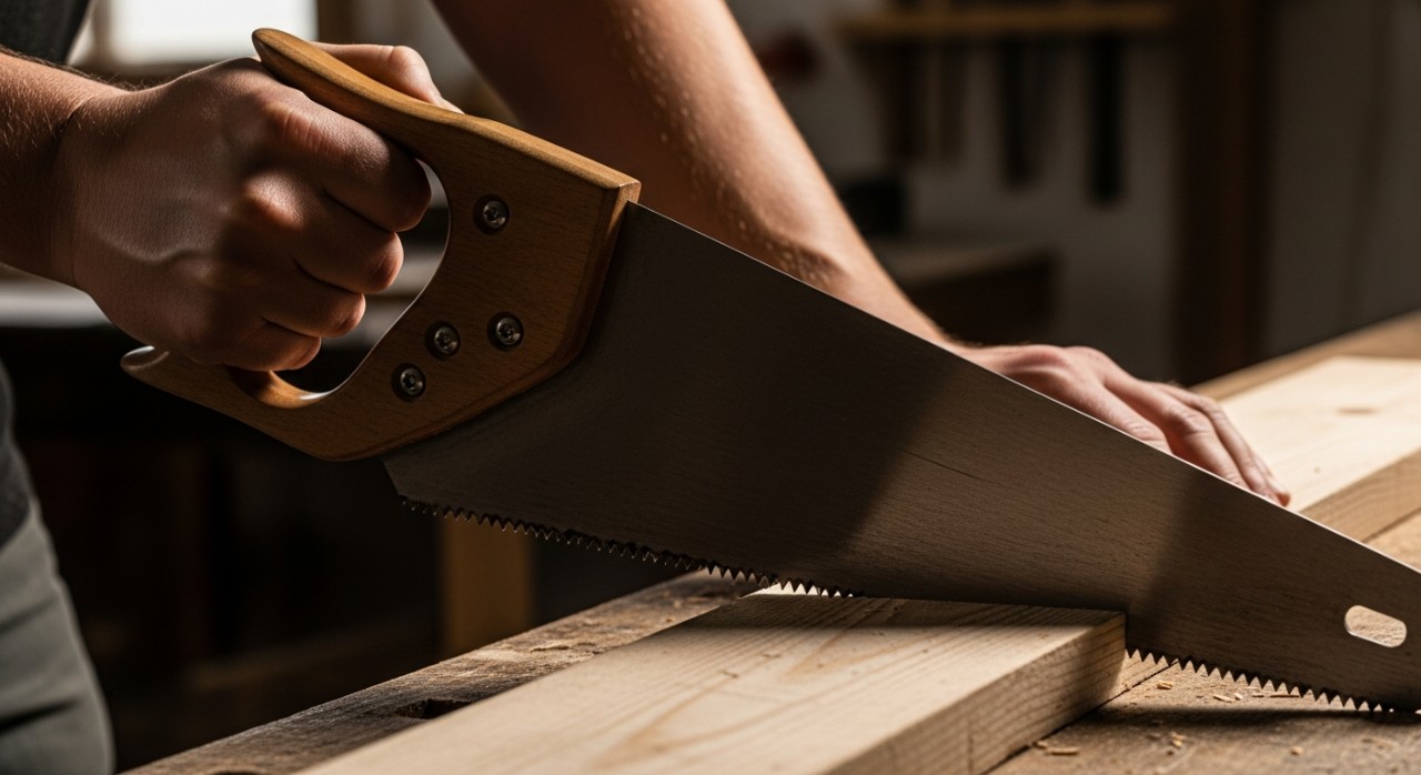 cara pegang gergaji tangan