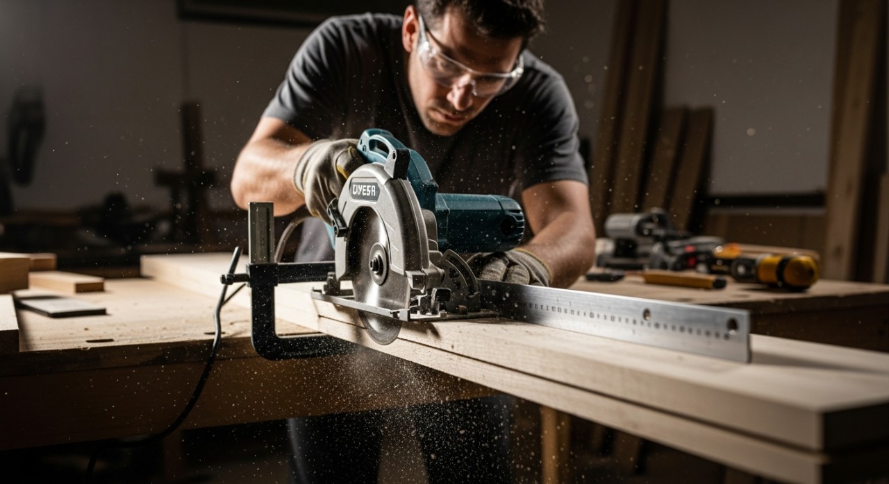 cara potong lurus guna gergaji bulat