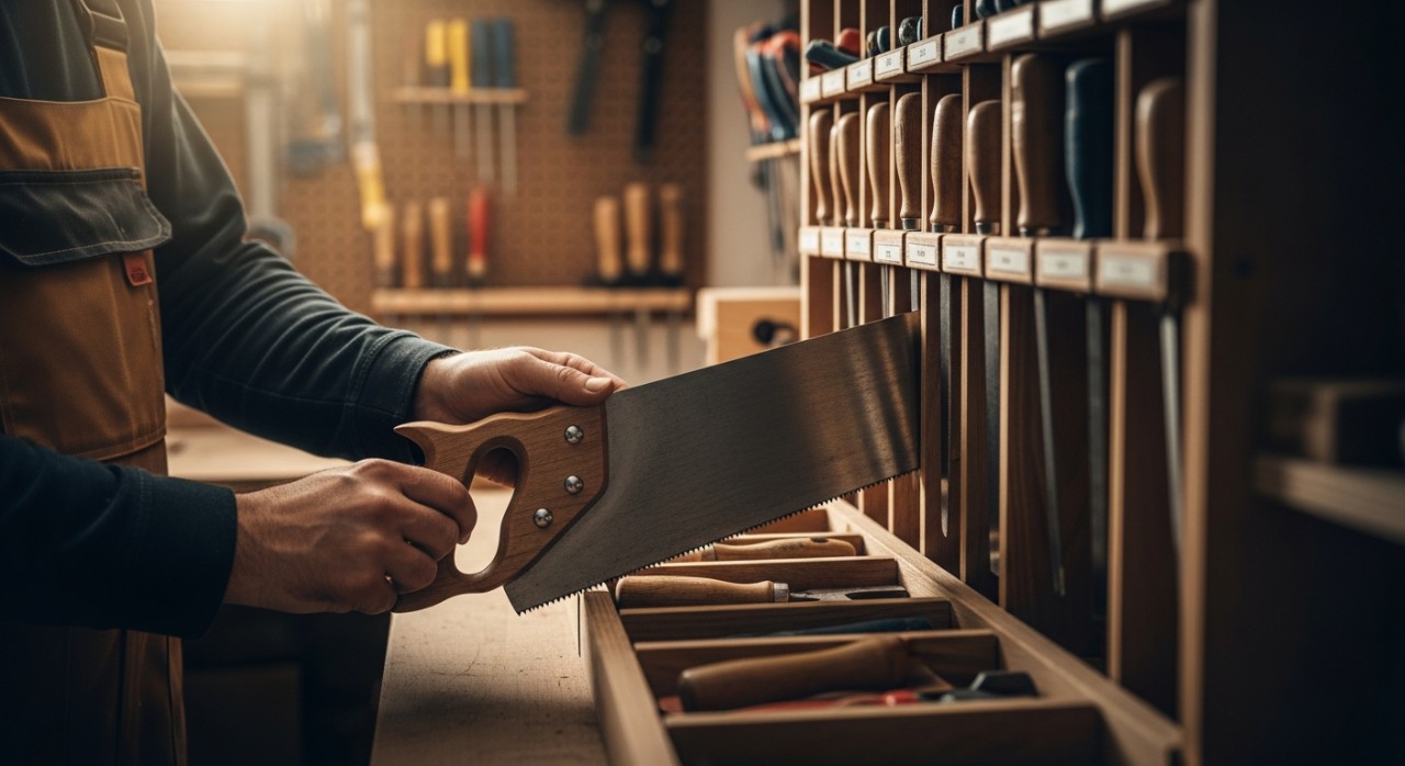 cara simpan gergaji tangan