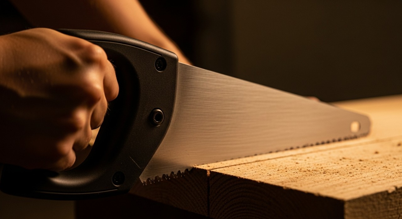 cengkaman gergaji untuk pemotongan lurus