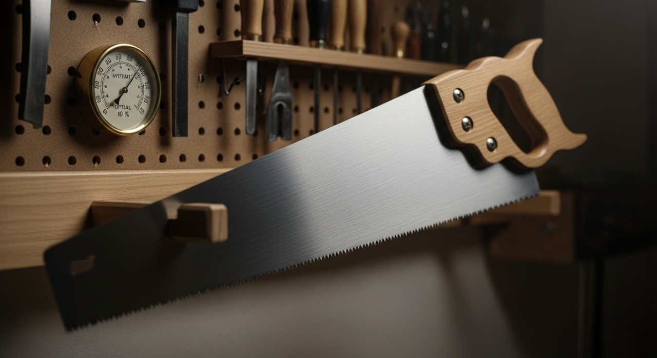 kelembapan sesuai simpan gergaji