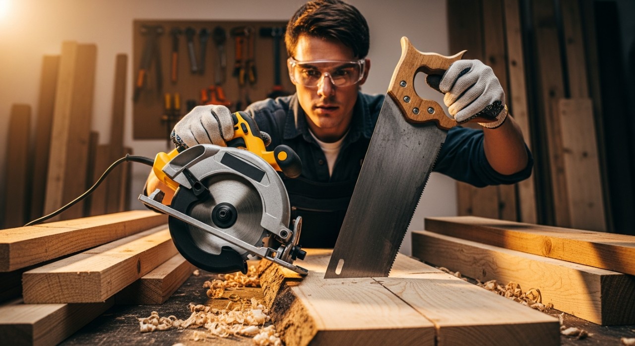 mana lebih cepat gergaji elektrik atau tangan