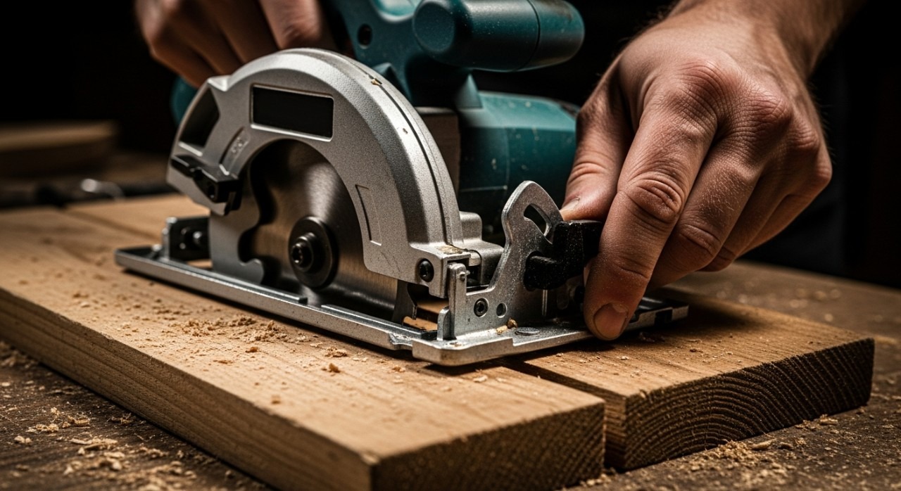 penyelarasan kedalaman gergaji bulat