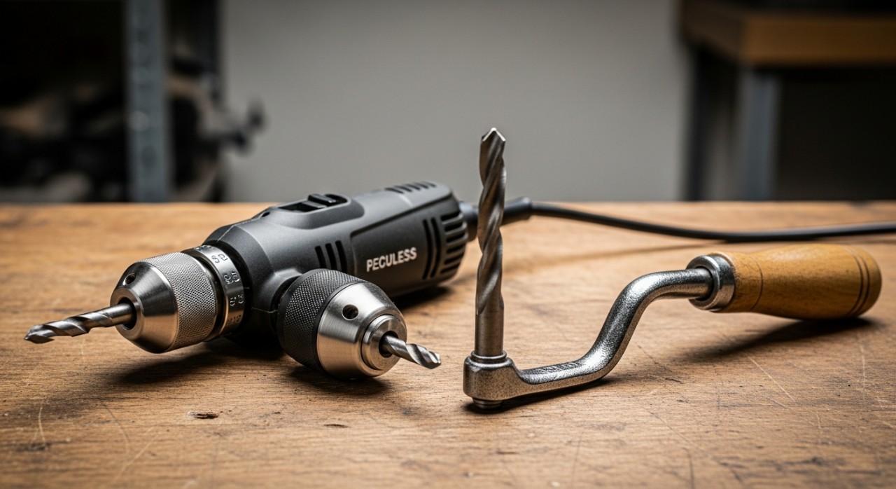 perbandingan gerudi tangan dan brace