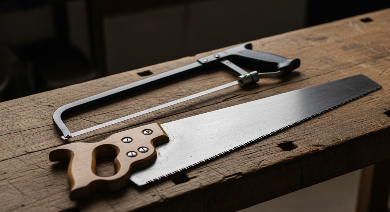 perbezaan gergaji besi dan kayu