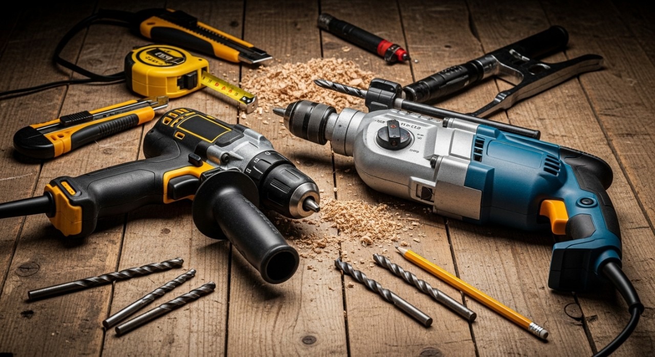 perbezaan gerudi impak dan tukul