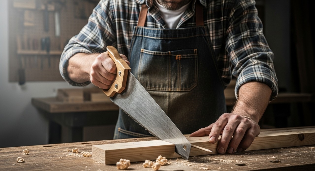 teknik asas potong kayu guna gergaji