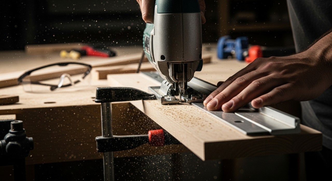 teknik pemotongan lurus guna gergaji jig