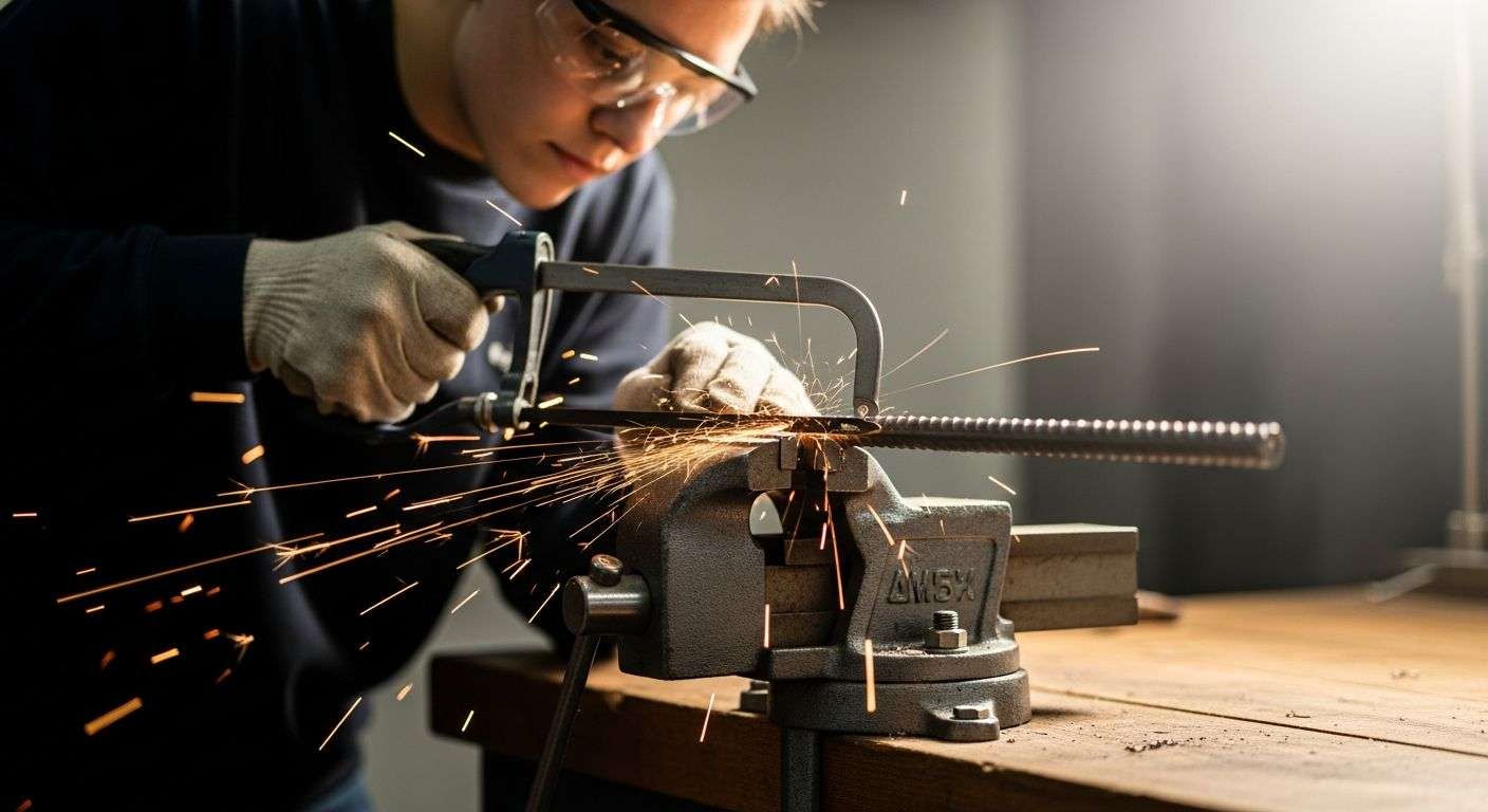 gergaji tangan potong besi hacksaw guide